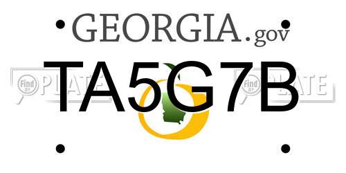 TA5G7B Georgia License Plate
