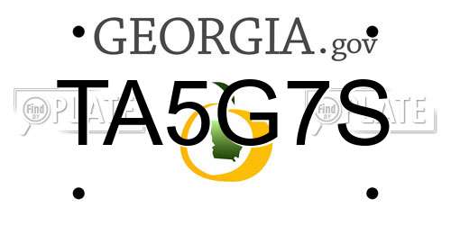 TA5G7S Georgia License Plate
