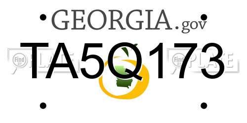 TA5Q173 Georgia License Plate