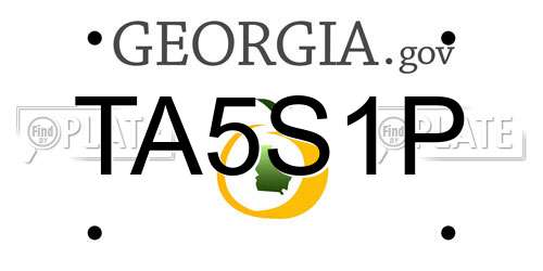 TA5S1P Georgia License Plate