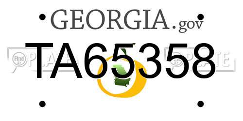 TA65358 Georgia License Plate