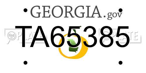 TA65385 Georgia License Plate