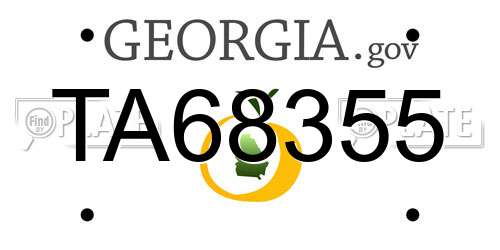 TA68355 Georgia License Plate