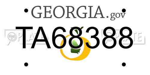 TA68388 Georgia License Plate