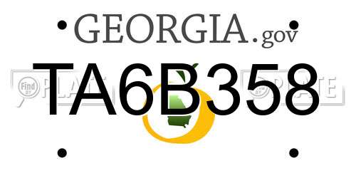 TA6B358 Georgia License Plate