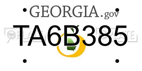 TA6B385 Georgia License Plate