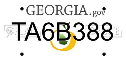 TA6B388 Georgia License Plate