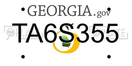 TA6S355 Georgia License Plate