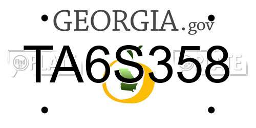 TA6S358 Georgia License Plate