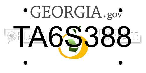 TA6S388 Georgia License Plate