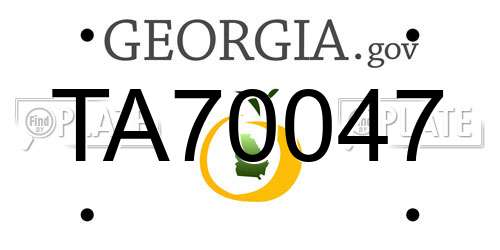 TA70047 Georgia License Plate