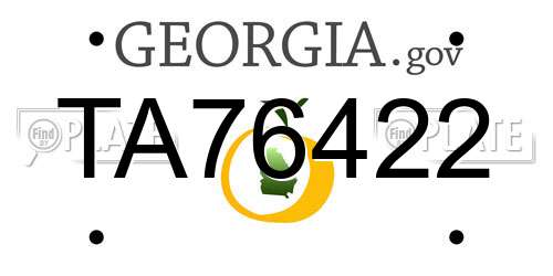 TA76422 Georgia License Plate
