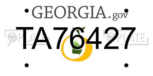 TA76427 Georgia License Plate