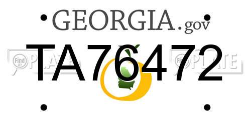 TA76472 Georgia License Plate