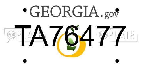 TA76477 Georgia License Plate