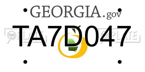 TA7D047 Georgia License Plate
