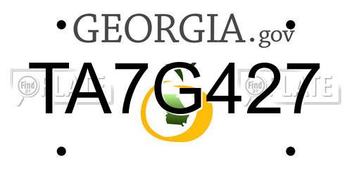TA7G427 Georgia License Plate