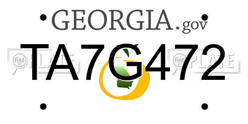 TA7G472 Georgia License Plate