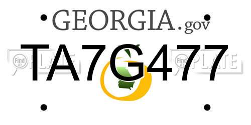 TA7G477 Georgia License Plate