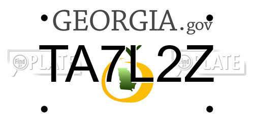 TA7L2Z Georgia License Plate