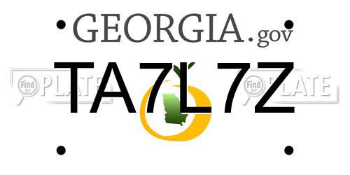 TA7L7Z Georgia License Plate