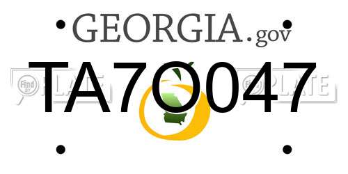 TA7O047 Georgia License Plate