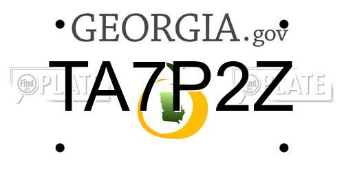TA7P2Z Georgia License Plate