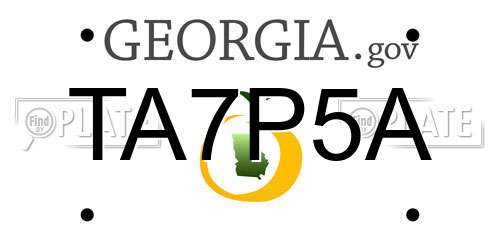 TA7P5A Georgia License Plate