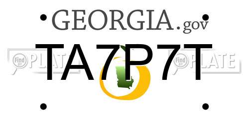 TA7P7T Georgia License Plate