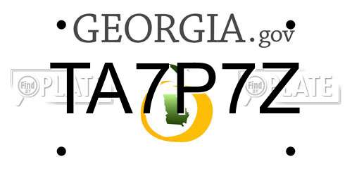 TA7P7Z Georgia License Plate