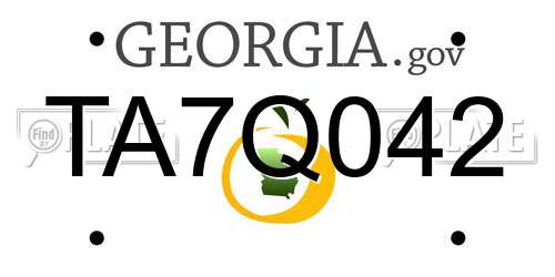 TA7Q042 Georgia License Plate