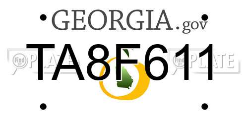 TA8F611 Georgia License Plate