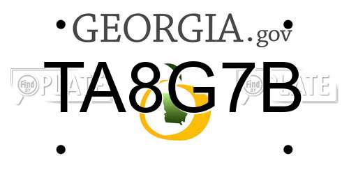 TA8G7B Georgia License Plate