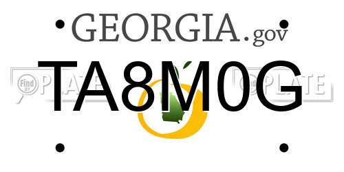 TA8M0G Georgia License Plate