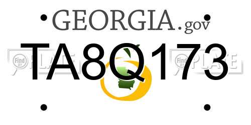 TA8Q173 Georgia License Plate