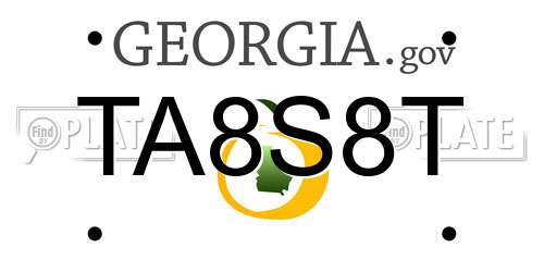 TA8S8T Georgia License Plate