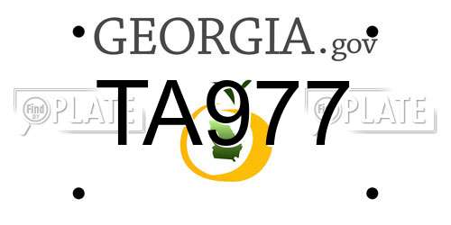 TA977 Georgia License Plate