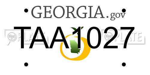 TAA1027 Georgia License Plate