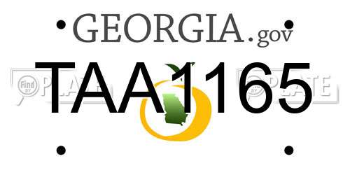 TAA1165 Georgia License Plate