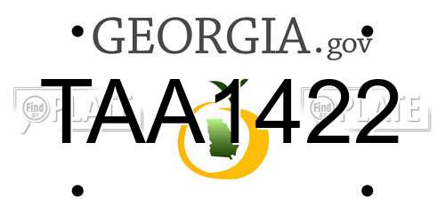 TAA1422 Georgia License Plate
