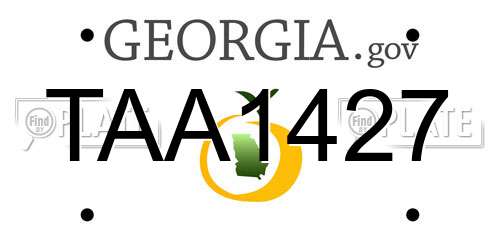 TAA1427 Georgia License Plate