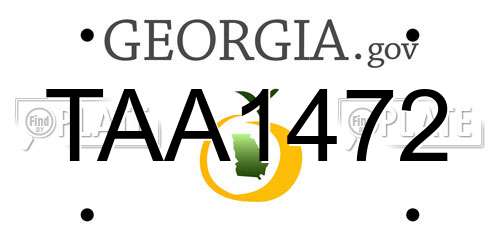 TAA1472 Georgia License Plate
