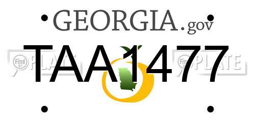 TAA1477 Georgia License Plate