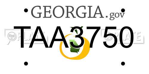 TAA3750 Georgia License Plate