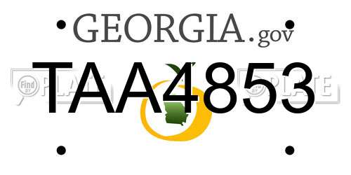 TAA4853 Georgia License Plate