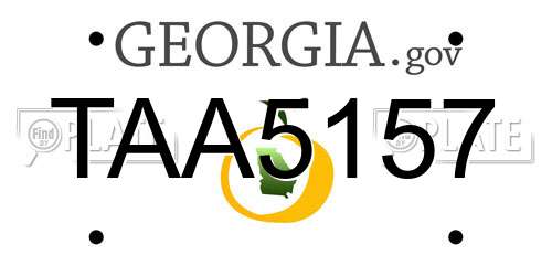 TAA5157 Georgia License Plate