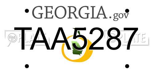 TAA5287 Georgia License Plate