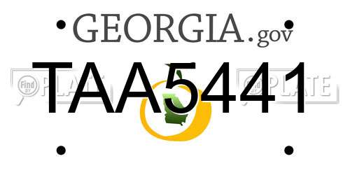 TAA5441 Georgia License Plate
