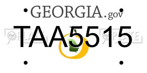 TAA5515 Georgia License Plate