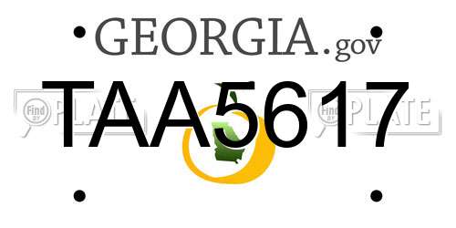TAA5617 Georgia License Plate